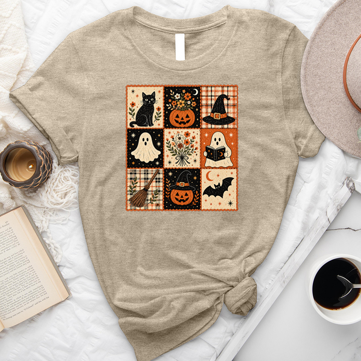 cozy fall grid unisex tee