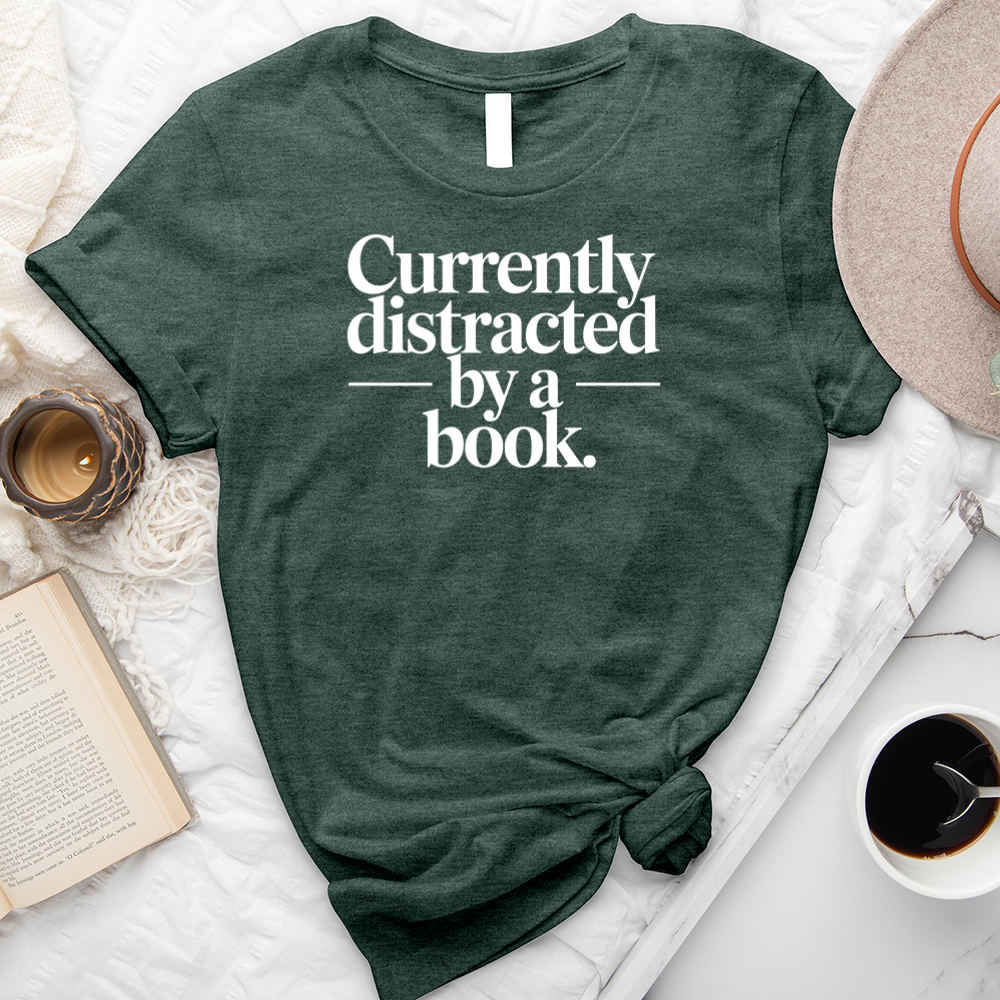 currently distracted by a book unisex tee