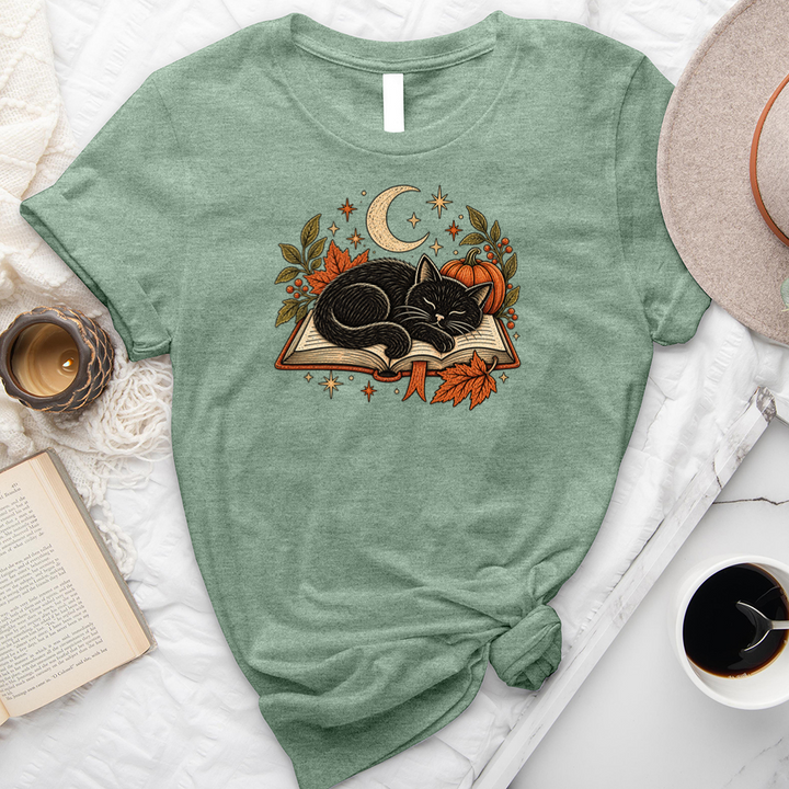 sleeping black cat unisex tee