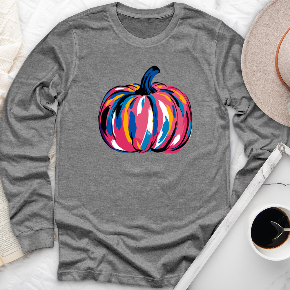 watercolor pumpkin long sleeve unisex tee