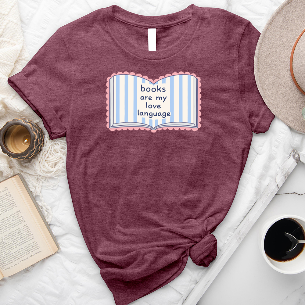 retro books are my love language unisex tee