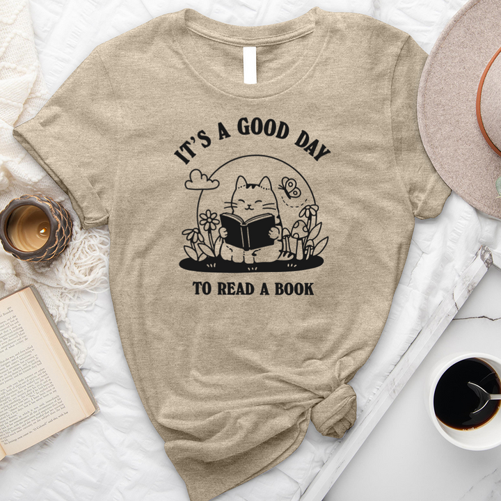 good day to read cat unisex tee