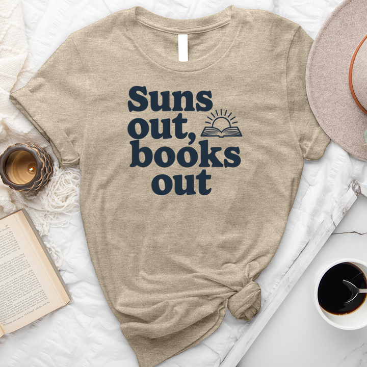 suns out books out unisex tee