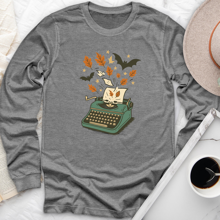 autumn typewriter long sleeve unisex tee