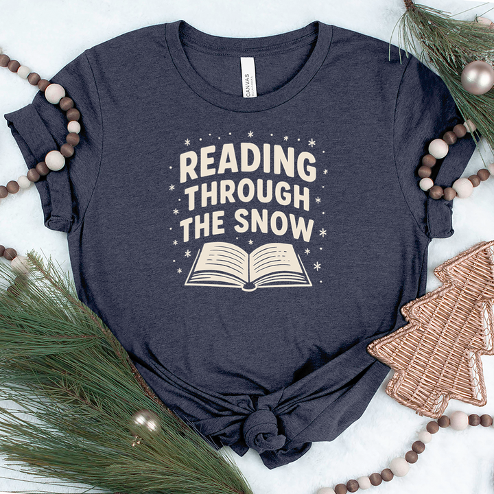 reading through the snow unisex tee
