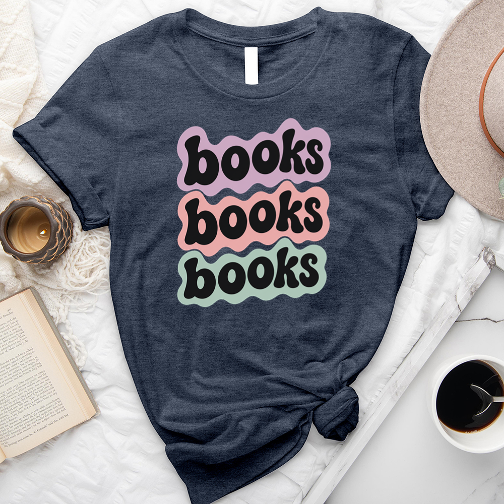 books books books outline unisex tee