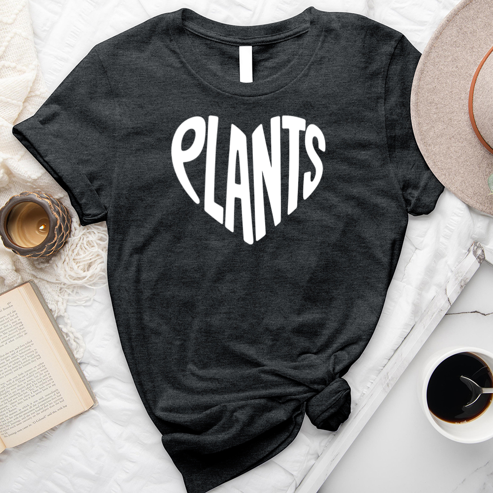 plants heart text unisex tee