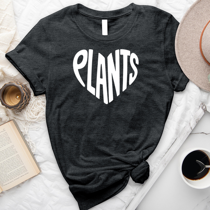 plants heart text unisex tee