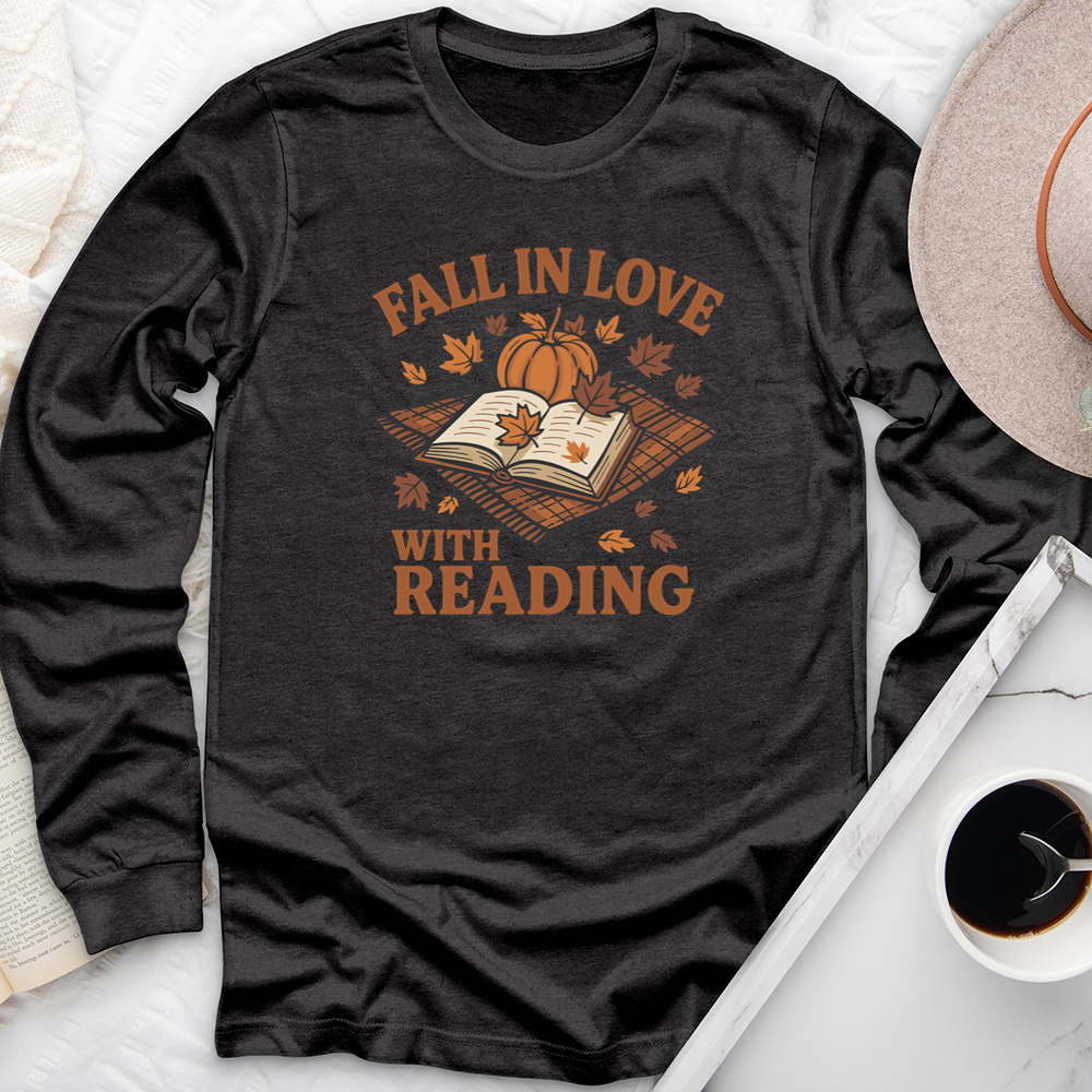 fall in love with reading picnic long sleeve unisex tee