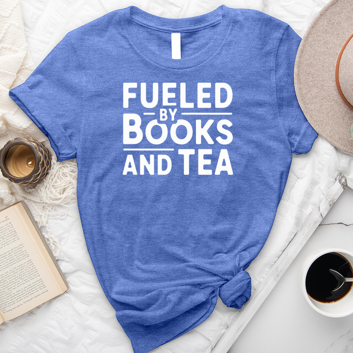 fueled by books and tea unisex tee