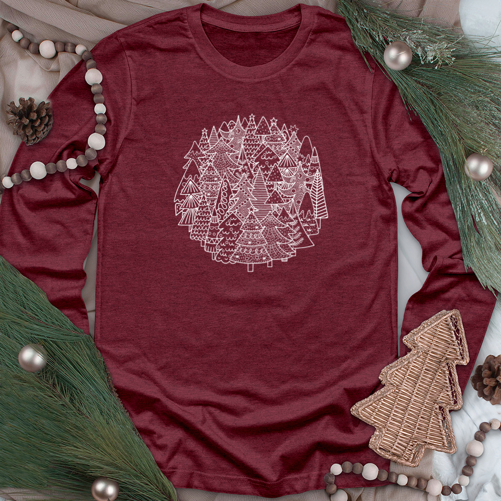 circle of trees long sleeve unisex tee
