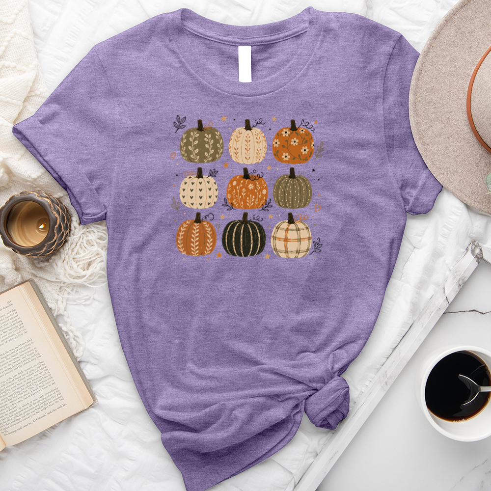 nine pattern pumpkins unisex tee