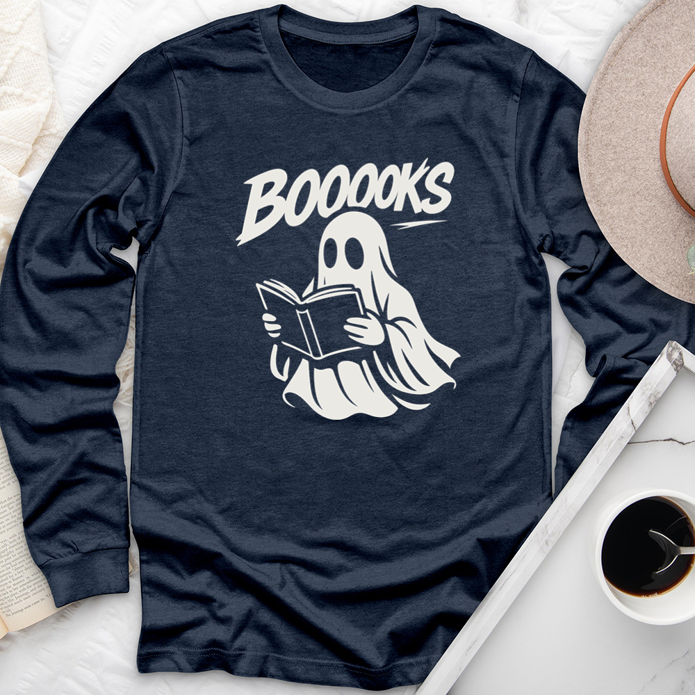 booook loving ghost long sleeve unisex tee