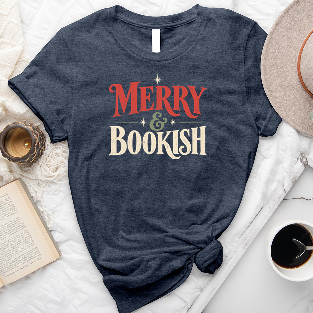 merry and bookish sparkle unisex tee