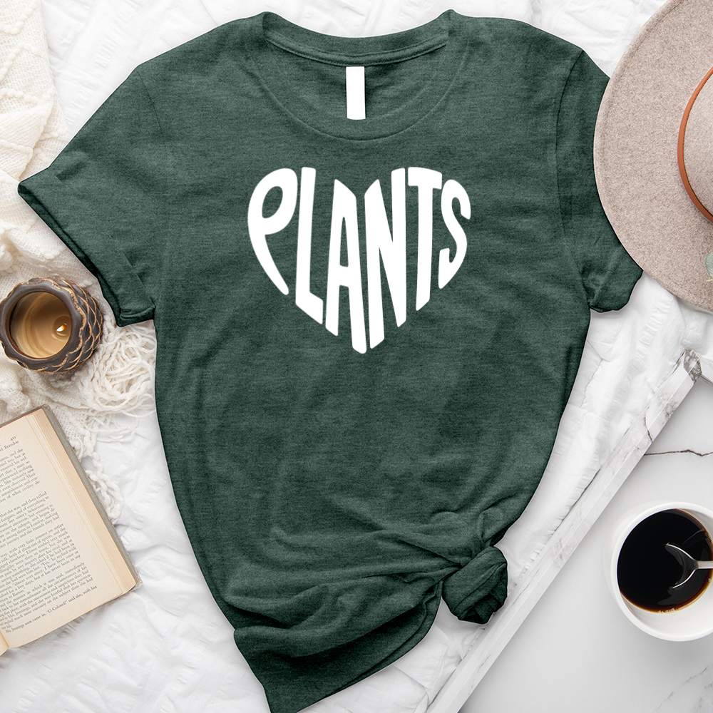 plants heart text unisex tee