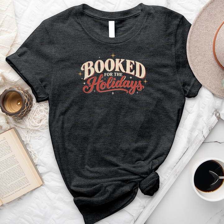 booked for the holidays sparkle unisex tee
