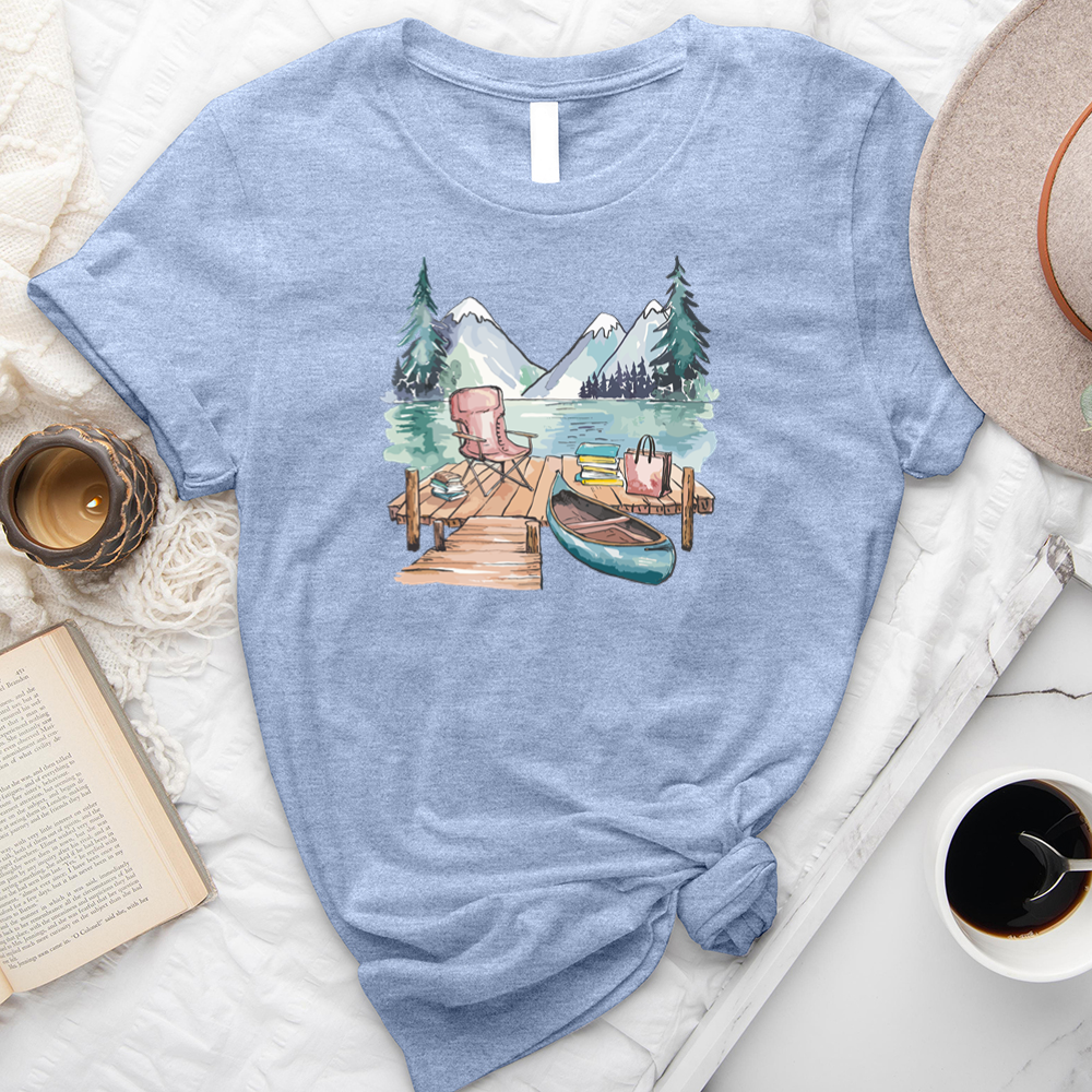 reading at the lake unisex tee