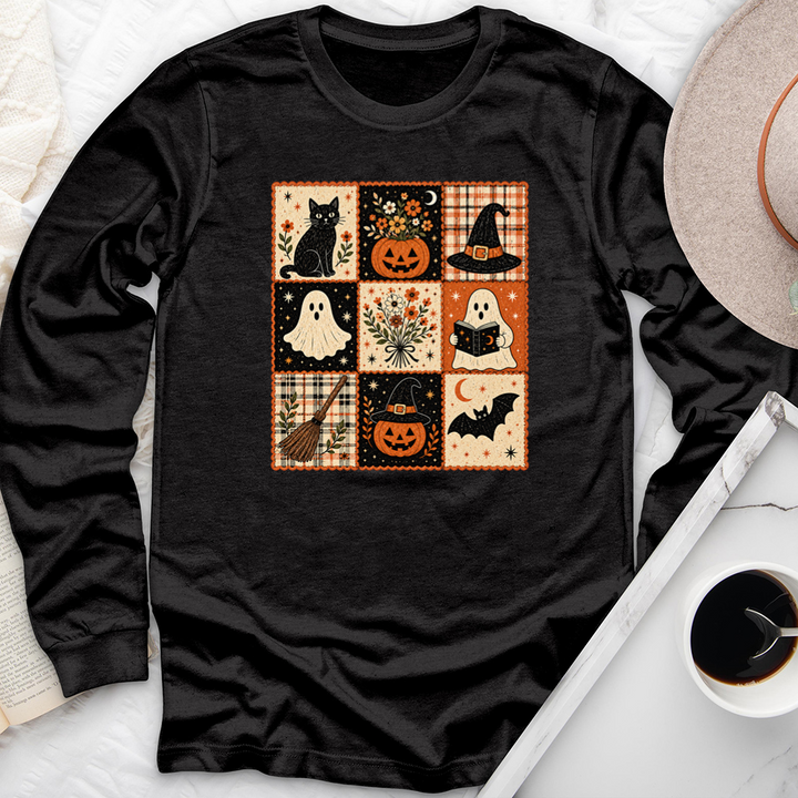 cozy fall grid long sleeve unisex tee