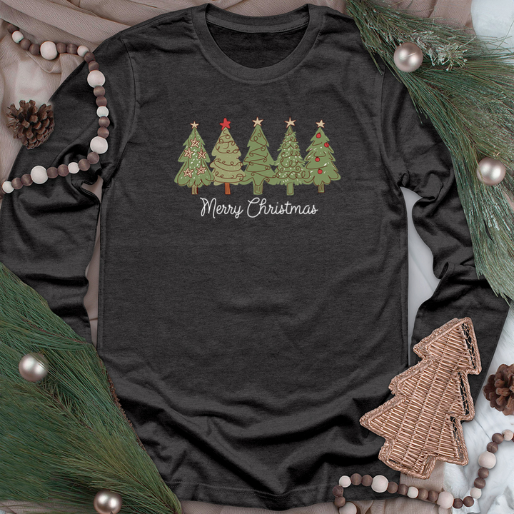 merry christmas trees long sleeve unisex tee