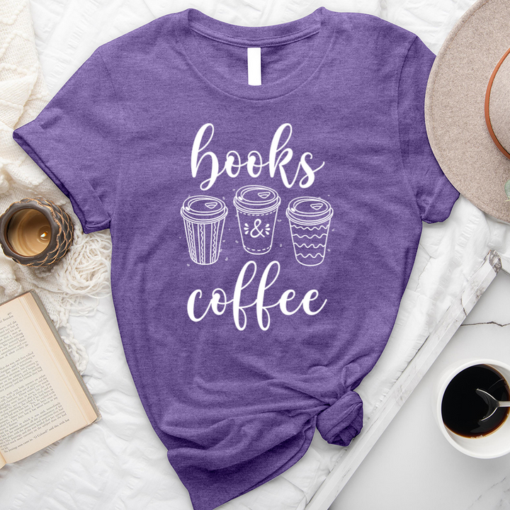 books & coffee unisex tee