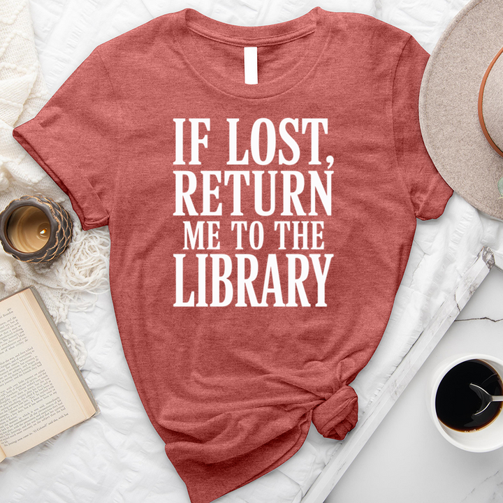 return to the library text unisex tee