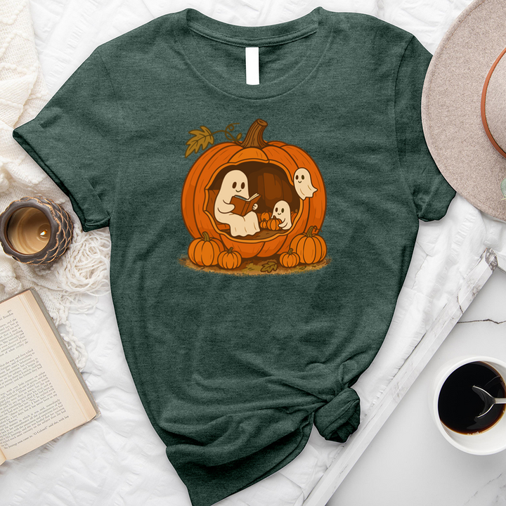 pumpkin reading nook unisex tee