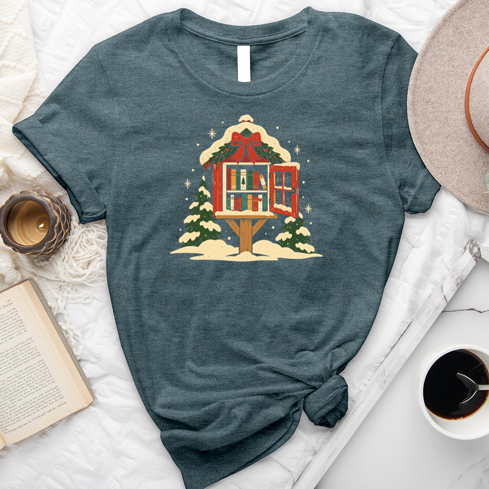 holiday little library unisex tee