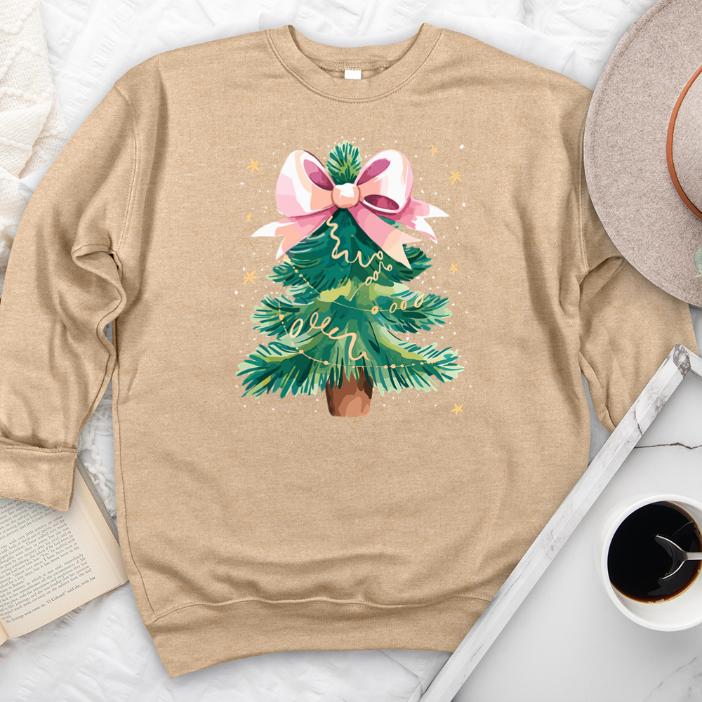 christmas tree bow premium crewneck sweatshirt