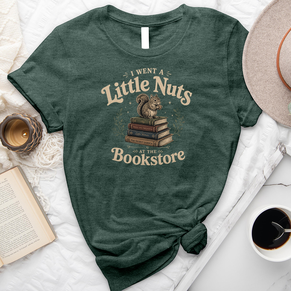 nuts at the bookstore unisex tee