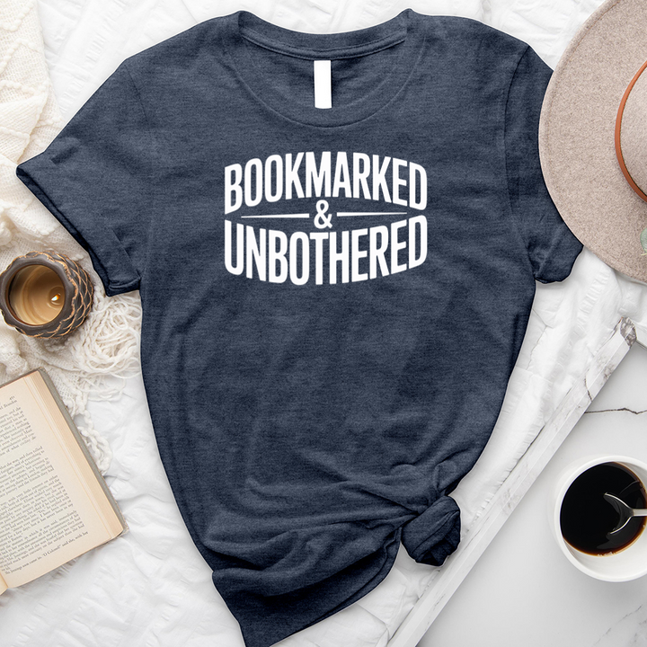 bookmarked and unbothered unisex tee