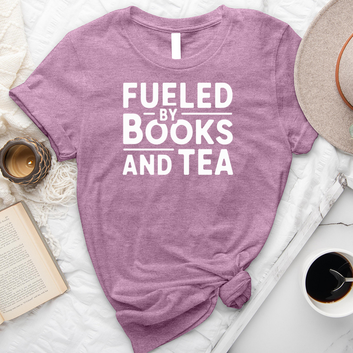 fueled by books and tea unisex tee
