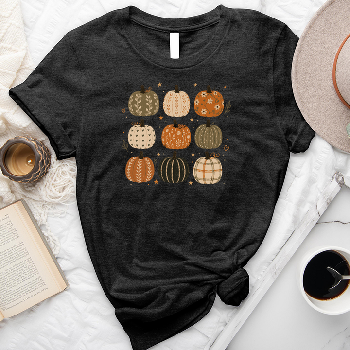 nine pattern pumpkins unisex tee