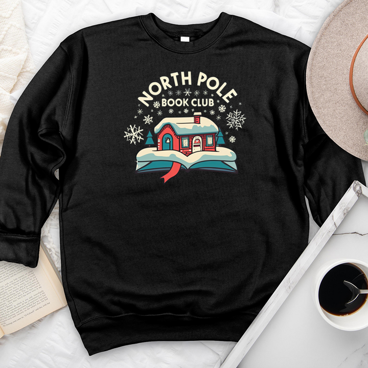 cozy north pole book club premium crewneck sweatshirt