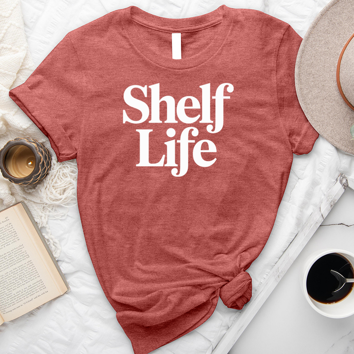 shelf life text unisex tee