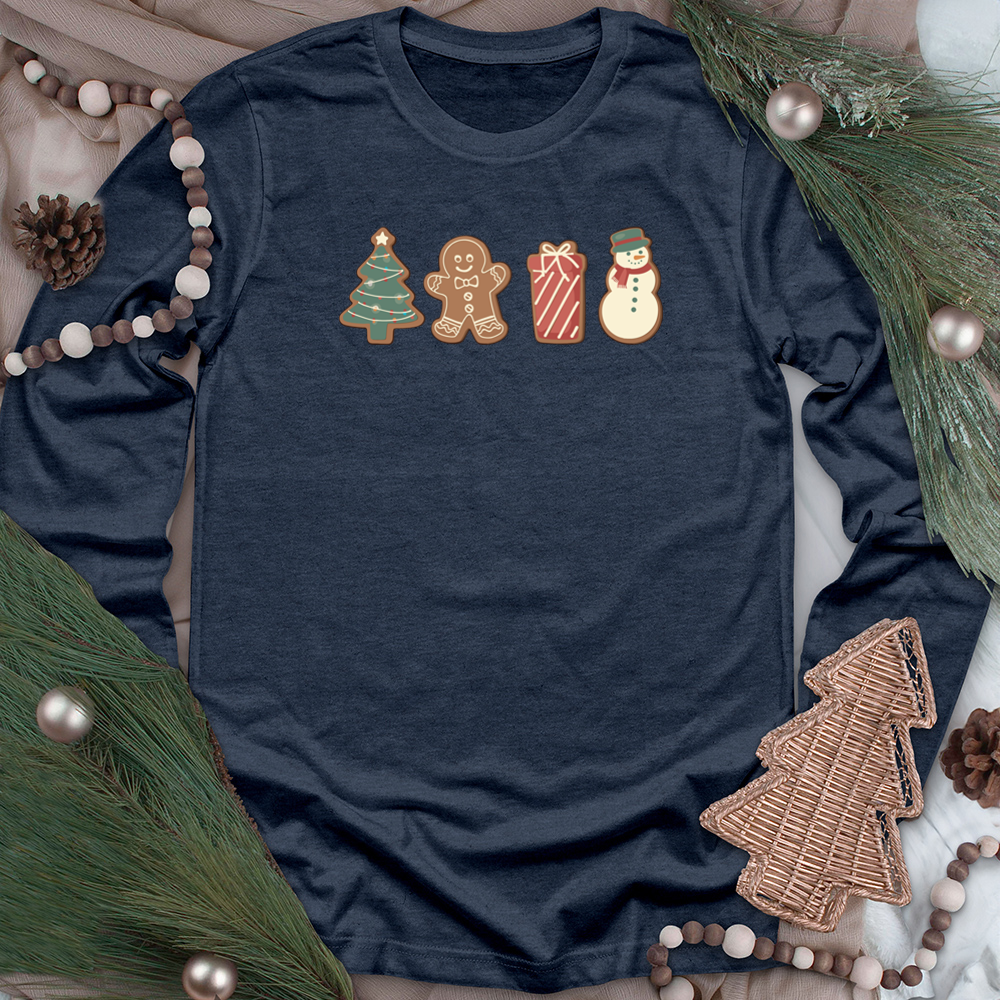 christmas cookies long sleeve unisex tee