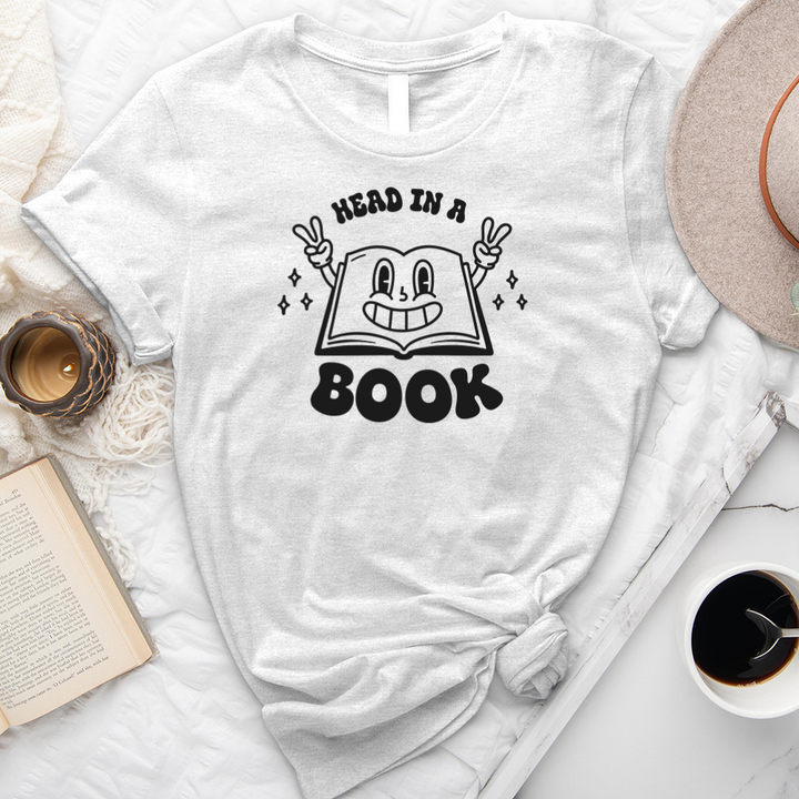 head in a book unisex tee