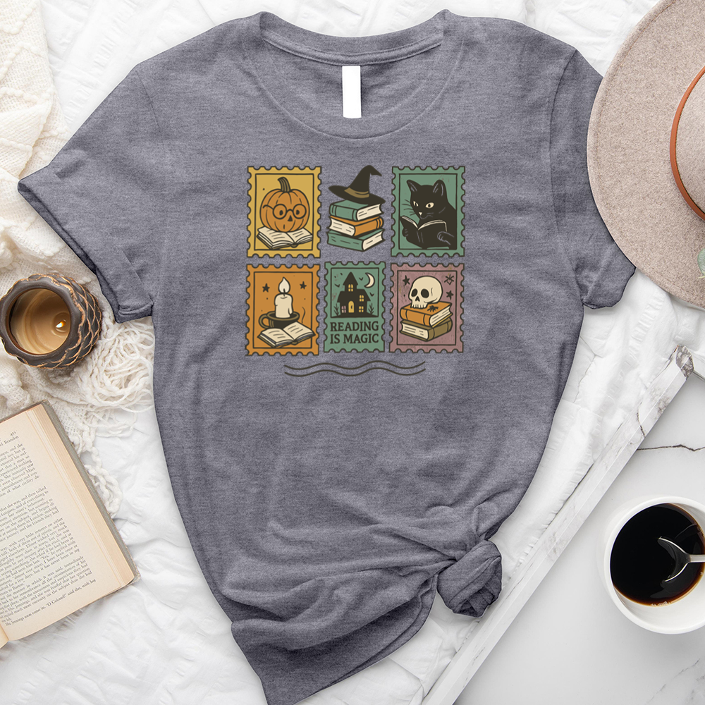 halloween reading stamps unisex tee