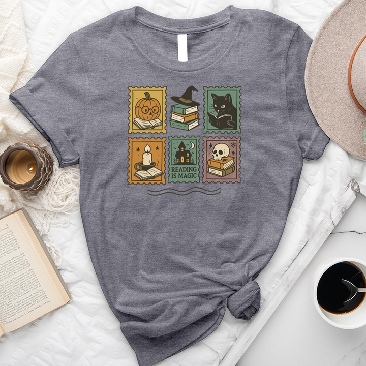 halloween reading stamps unisex tee