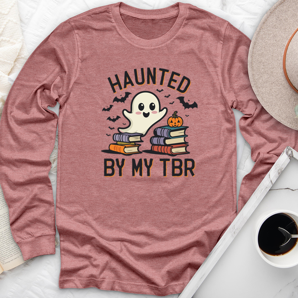 haunted by my TBR unisex long sleeve tee