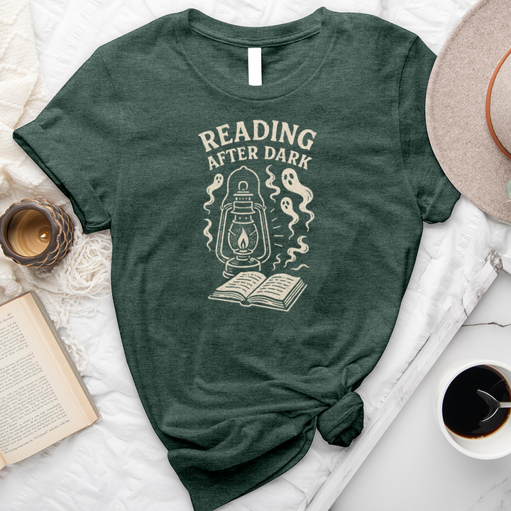 reading after dark unisex tee