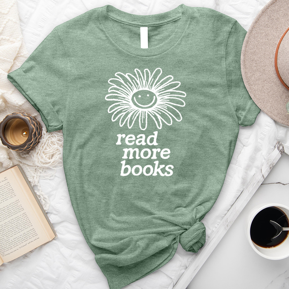 read more books flower unisex tee