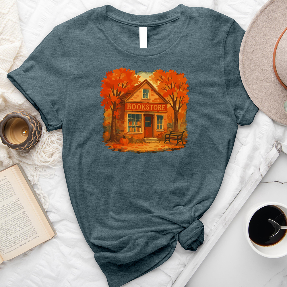 autumn bookstore unisex tee