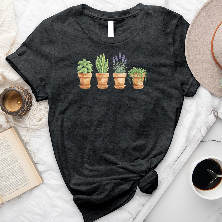 watercolor potted plant pals unisex tee