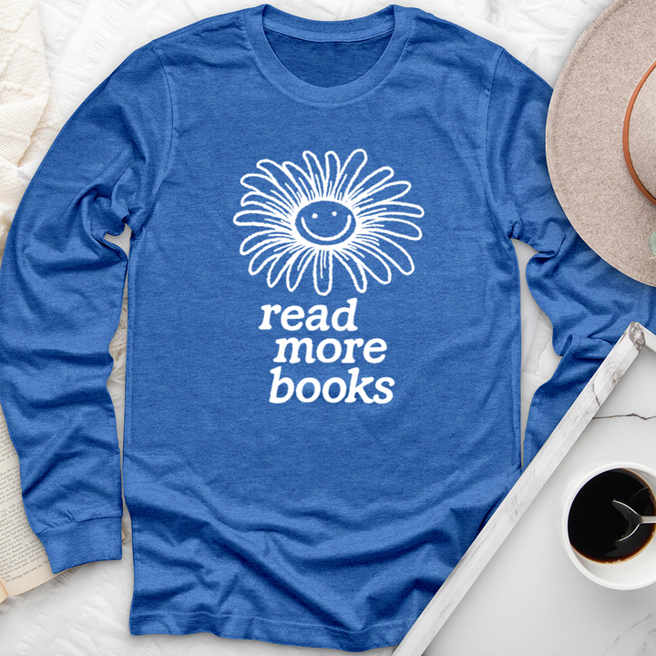 read more books flower long sleeve unisex tee