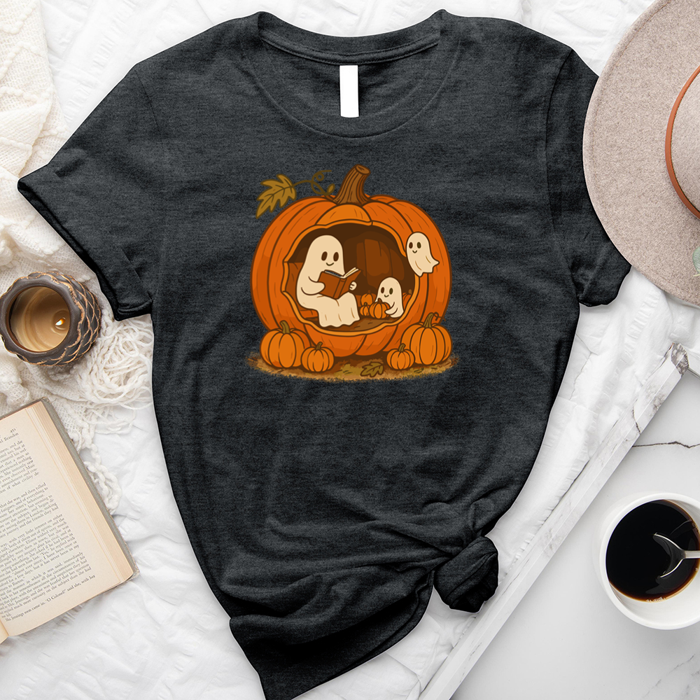 pumpkin reading nook unisex tee
