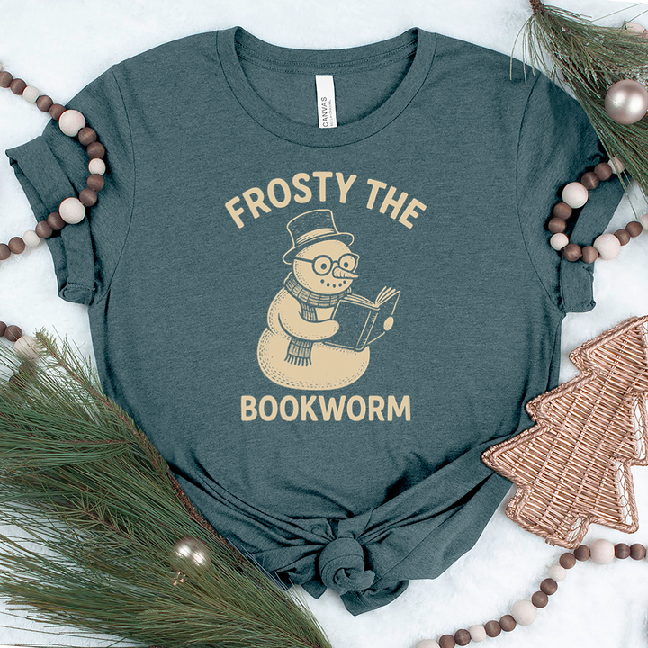 frosty the bookworm unisex tee