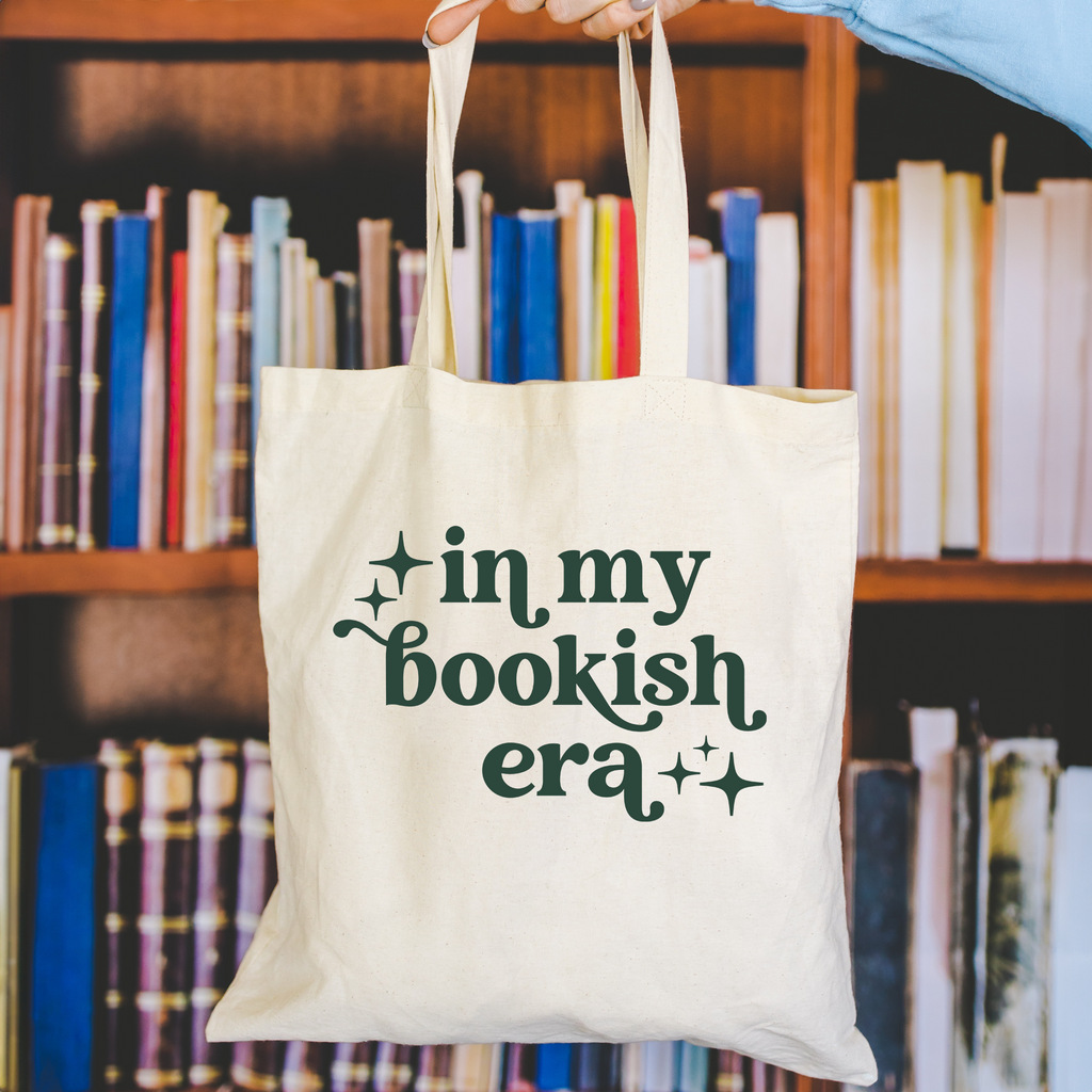 bookish era tote bag