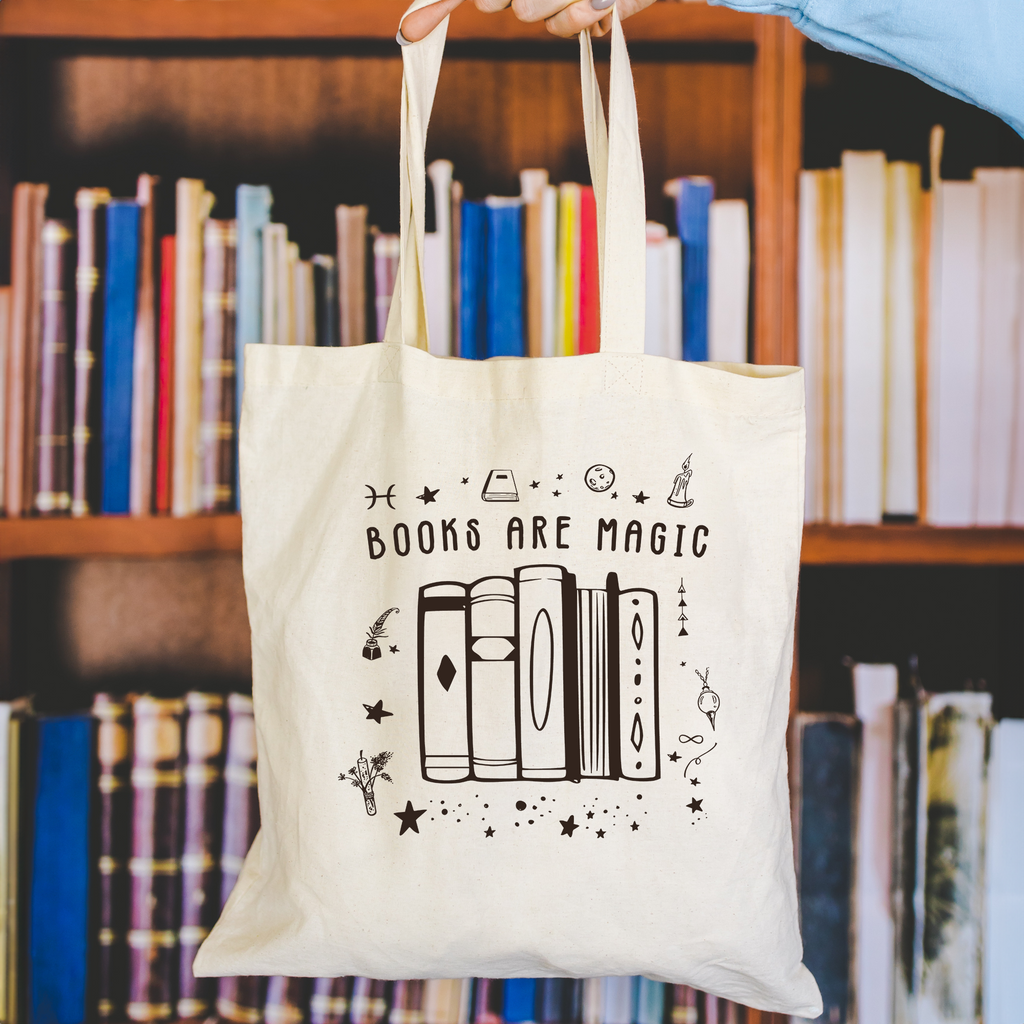 books are magic tote bag