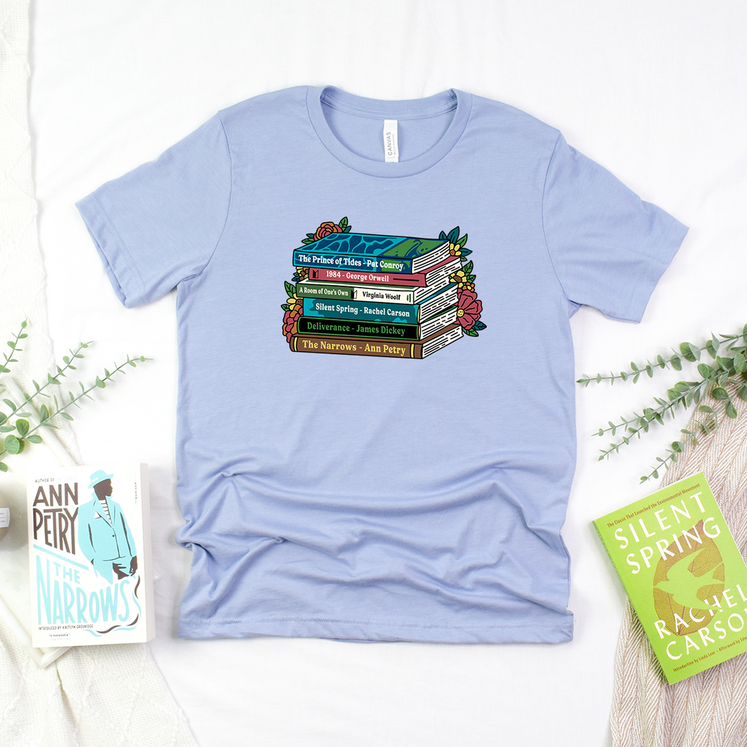 classic book stack unisex tee