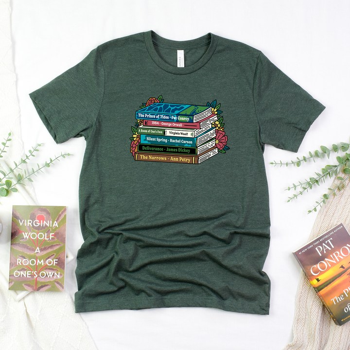 classic book stack unisex tee